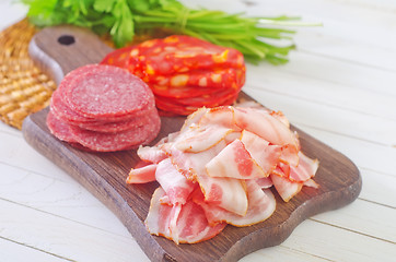 Image showing salami and bacon