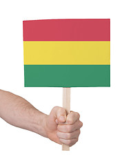 Image showing Hand holding small card - Flag of Bolivia