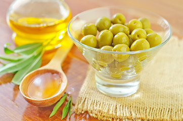 Image showing green olives