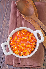 Image showing white beans with tomato sauce