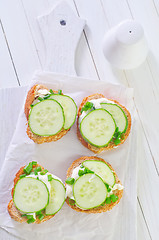 Image showing bread with cucumber