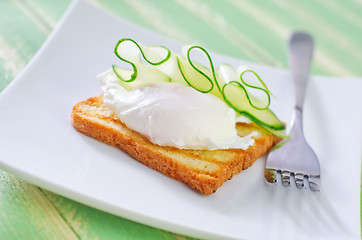 Image showing toast with poached eggs