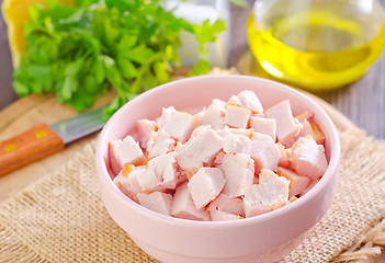 Image showing ingredients for salad, chicken and cheese