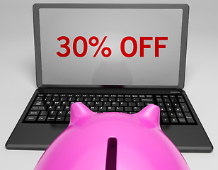 Image showing Thirty Percent Off On Notebook Shows Savings