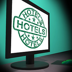 Image showing Hotels Monitor Shows Motels Hotel And Room