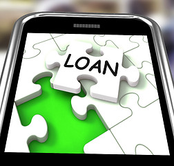 Image showing Loan Smartphone Shows Online Financing And Lending