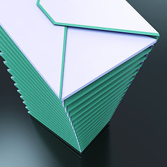 Image showing Piled Envelopes Shows Computer Mail Outbox Communication