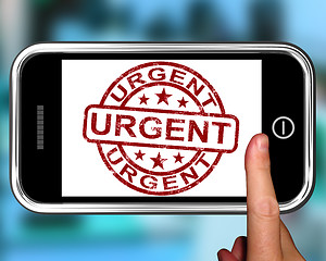 Image showing Urgent On Smartphone Showing Immediate Need