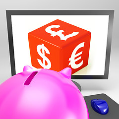 Image showing Currency Dice Shows Foreign Exchange And Travel