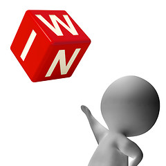 Image showing Win Dice Shows Success Winner And 1st