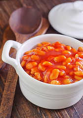 Image showing white beans with tomato sauce