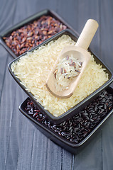 Image showing raw rice in bowls