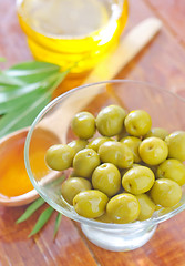 Image showing green olives