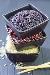 Image showing raw rice in bowls