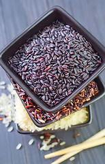 Image showing raw rice in bowls