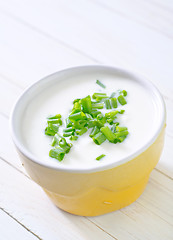 Image showing sour cream with green onion