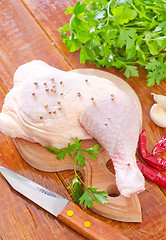 Image showing raw chicken leg