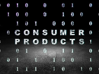 Image showing Finance concept: Consumer Products in grunge dark room