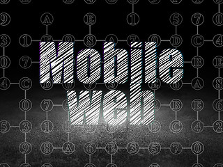Image showing Web design concept: Mobile Web in grunge dark room