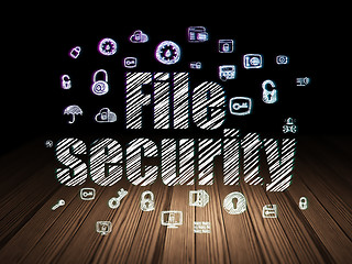 Image showing Protection concept: File Security in grunge dark room