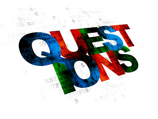 Image showing Learning concept: Questions? on Digital background