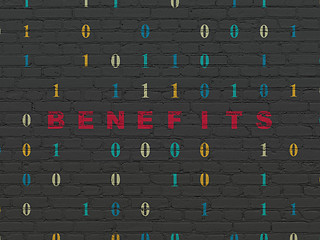 Image showing Business concept: Benefits on wall background