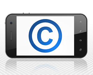 Image showing Law concept: Smartphone with Copyright on display