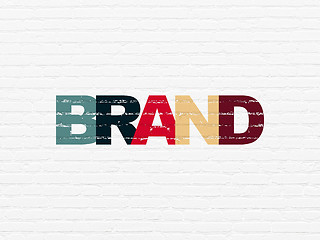 Image showing Advertising concept: Brand on wall background