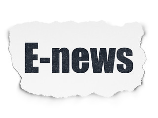 Image showing News concept: E-news on Torn Paper background