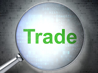 Image showing Finance concept: Trade with optical glass