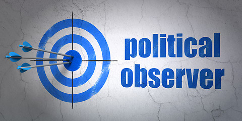 Image showing Political concept: target and Political Observer on wall background