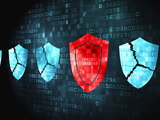 Image showing Protection concept: Shield on digital background