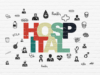 Image showing Health concept: Hospital on wall background