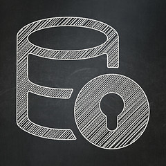 Image showing Programming concept: Database With Lock on chalkboard background