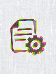 Image showing Software concept: Gear on fabric texture background