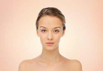 Image showing young woman face and shoulders