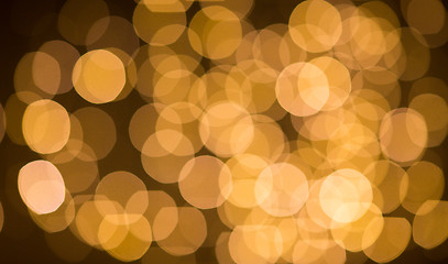 Image showing blurred golden lights bokeh