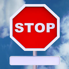 Image showing Stop Sign With Blank Copyspace For Message