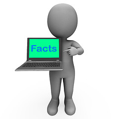 Image showing Facts Character Laptop Shows Honesty Data And Knowledge