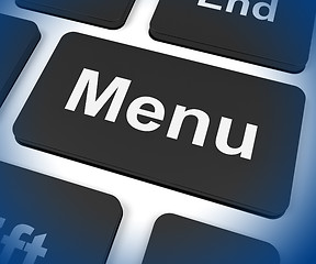 Image showing Menu Keys Shows Ordering Food Menus Online