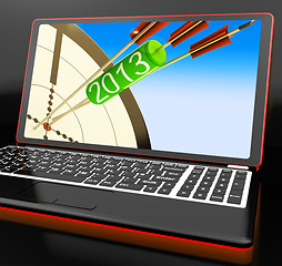 Image showing 2013 Arrows On Laptop Shows Aimed Plans