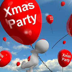 Image showing Xmas Party Balloons Show Christmas Celebration and  Festivity