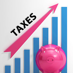 Image showing Taxes Graph Shows Increase In Taxes And Tariffs