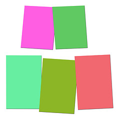 Image showing Two And Three Blank Paper Slips Show Copyspace For 2 Or 3 Letter