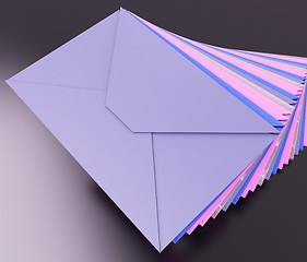 Image showing Stacked Envelopes Shows E-mail Message Inbox Mailbox