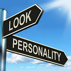 Image showing Look Personality Signpost Shows Appearance And Character