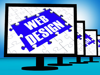 Image showing Web Design On Monitors Showing Creativity