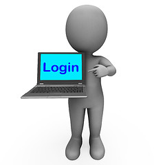 Image showing Login Character Computer Shows Website Sign In Security