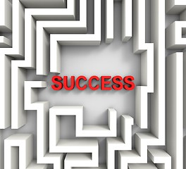 Image showing Success In Maze Showing Puzzle Achievement