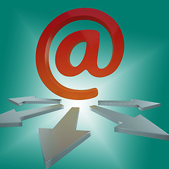 Image showing Email Arrows Shows Online Letters To Customers